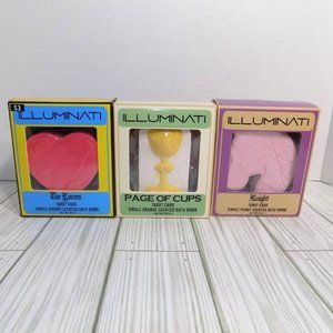 (3X) Illuminati Tarot Card Scented Bath Bombs Cherry Orange And Peony